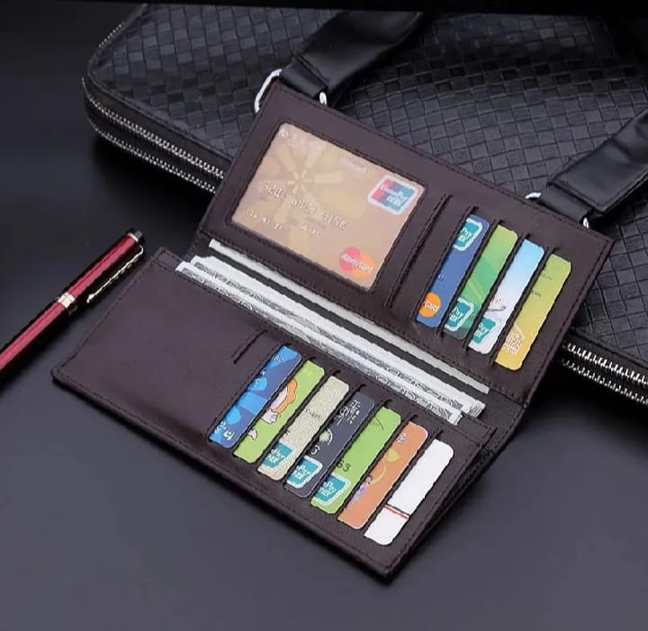 Men's Long Slim wallet Microfibre Leather Long Purse - Ultra Slim and Business Luxurious 7 Finest Quality