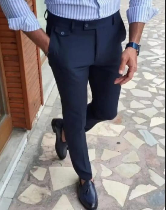 Navy Blue and black Dress Pant for men & Boys | Office wear % Formal wear pants| Plain Blue Pant Black