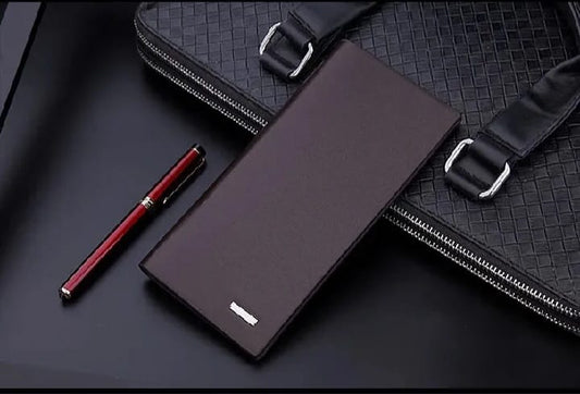 Men's Long Slim wallet Microfibre Leather Long Purse - Ultra Slim and Business Luxurious 7 Finest Quality