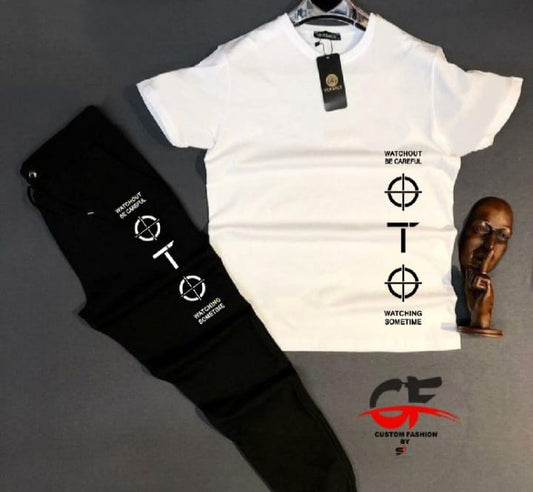 Summer Collection OTO Pronted Tracksuit T-shirt & Trouser Trendy Fashion Arrival Gym Sports Outdoor Casual Wear tshirt Track Suits forr Men at Full Circle Clothing