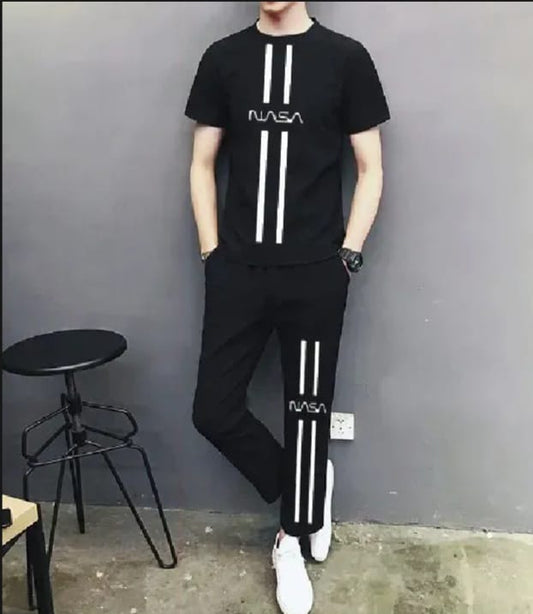 Black NASA Printed summer tracksuit Soft & Comfortable fabric Premium quality