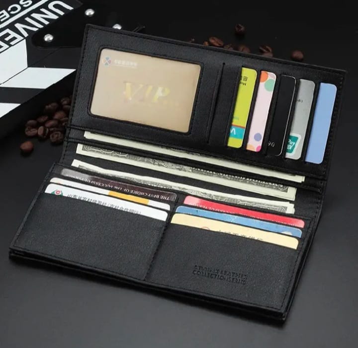 Men's Long Slim wallet Microfibre Leather Long Purse - Ultra Slim and Business Luxurious 7 Finest Quality