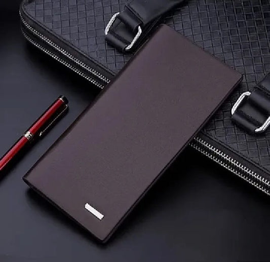 Men's Long Slim wallet Microfibre Leather Long Purse - Ultra Slim and Business Luxurious 7 Finest Quality