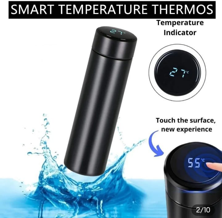 Temperature Water Bottle - LED Temperature Display, Hot Cold vaccum Flasks, Stainless Steel Thermos - LED 500 ML Smart Thermos