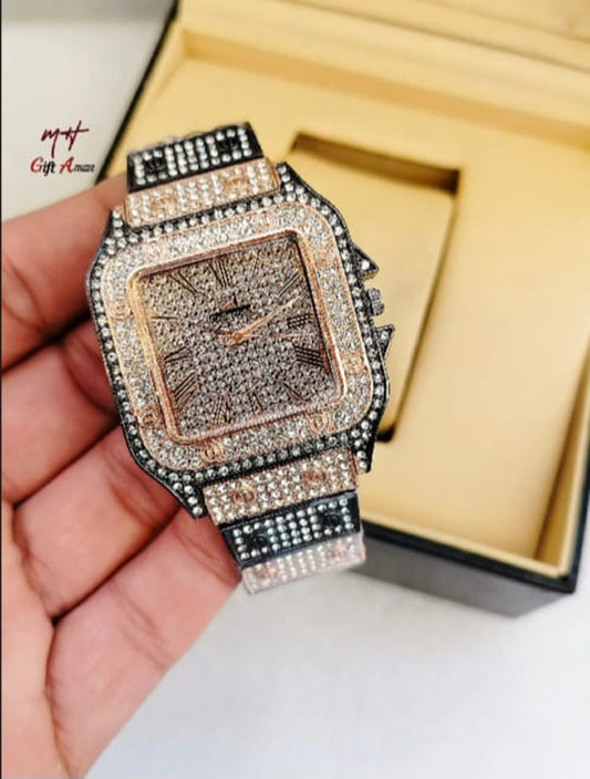HOT DEALS Luxury Diamond Men Women Watches Gold Watch Ladies Wrist Watch Luxury Rhinestone Unisex Bracelet Watches Female Clock 2025 new