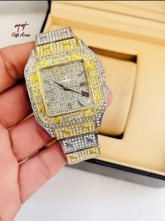 HOT DEALS Luxury Diamond Men Women Watches Gold Watch Ladies Wrist Watch Luxury Rhinestone Unisex Bracelet Watches Female Clock 2025 new