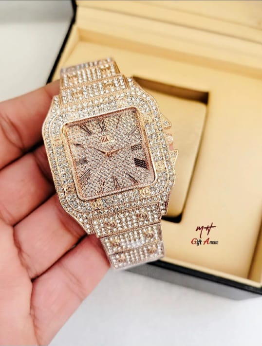 HOT DEALS Luxury Diamond Men Women Watches Gold Watch Ladies Wrist Watch Luxury Rhinestone Unisex Bracelet Watches Female Clock 2025 new
