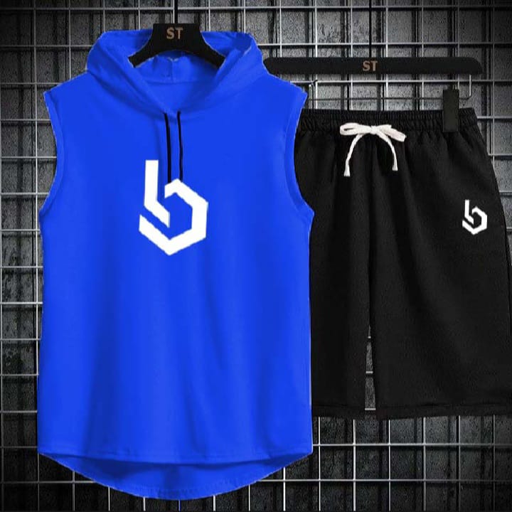 Sign Summer Hooded Tracksuit For Men's ( Hooded T-shirt + Shorts )